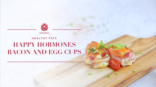 Tazas de huevo y tocino con hormonas felices